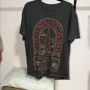 Johnny Cash Graphic Oversized Tee- Black